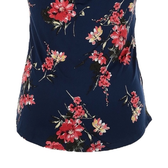 🌺 Papermoon Cami Tank Top Size 2X NWT Blue Dark Floral Print Stretchy Summer - Picture 6 of 10